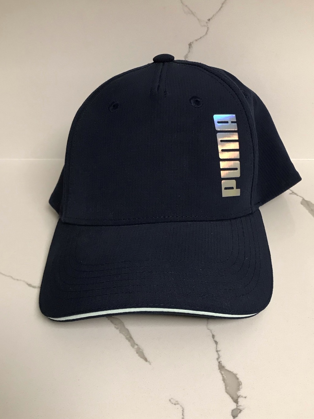 Puma Navy Cap with Iridescent Vertical Logo